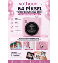 Mini Dijital Kamera 64mp 16x Digital Zoom Retro Vintage 1.4 ekranlı Video Kamera Taşınabilir Tasarım Pembe