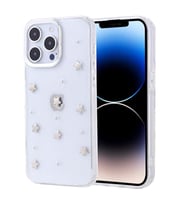 Coverzone Apple iPhone 14 Pro ile uyumlu K?l?f Airbag K�?eli 2mm Kamera �?k?nt? Korumal? Simli ?effaf Bask?l? Z-Kutup Kapak Y?ld?z