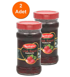 Kardeşler Çilek Reçeli Cam Kavanoz 380 G x 2 Adet