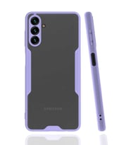 Galaxy A04S Kılıf Kamera Korumalı Arkası Şeffaf Silikon (Mor)