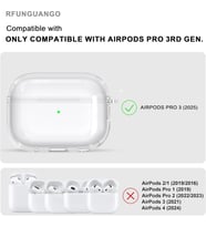 Lexroo Soft Yumuşak Şeffaf Esnek Silikon Airpods Pro 3 ile uyumlu Kulaklık Kılıfı ve Karabina