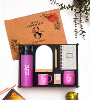 Kadınlar Günü Premium Hediye Seti – Ahşap Kutu, Ayna, Suluk, Fincan, Defter, Mum ve Kahve