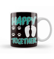 Happy Together Human Dog Owner Puppy Lover Animal Fans Kupa Bardak Porselen
