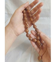 Tornalanmış Andız 17'li Efe Tesbih - 13mm İşlemeli Doğal Çekirdek (15 cm)
