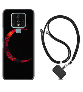Tecno Camon 16 18P Pova Kılıf Boyun Askılı Silikon Red Moons 1747