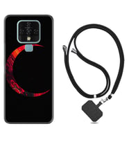 Tecno Camon 16 18P Pova Kılıf Boyun Askılı Silikon Red Moons 1747