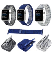 Ally Apple Watch 7-8 45mm 6-5-4 44mm Kayış Kordon Metal Milano Loop Kamuflaj 3-2-1 42mm (Mavi)
