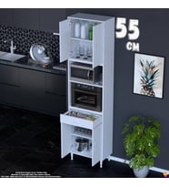 Eliusta Bengi 55 cm Organizer Fırın Dolabı - Kahve Makinası Mutfak Robotu Standı Çok Amaçlı 55x226x32 cm