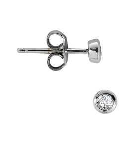 0.05 Ct. Pırlanta Tektaş Gümüş Erkek Küpesi (Tek Adet Fiyatıdır)