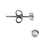 0.05 Ct. Pırlanta Tektaş Gümüş Erkek Küpesi (Tek Adet Fiyatıdır)