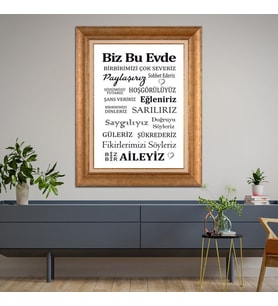 Altın Varaklı Paspartulu Çerçeveli Tablo a1321