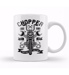 Chopper Custom Motorcycle Kupa Bardak Porselen