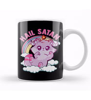 Funny Satanic Hail Satan Kitten Cute Rainbow Cat Kupa Bardak Porselen