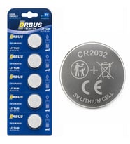 Orbus Lityum 3 Volt CR2032 Buton Düğme Pil 5'li Paket