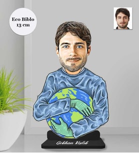 Kişiye Özel  Kahraman Doktor Erkek Ahşap Eco Biblo -2
