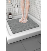 Kare Banyo Paspası Kaymaz Yumuşak Esnek  Paspas Islak Zemin Hijyenik Paspas (50x50 cm) (Gri)