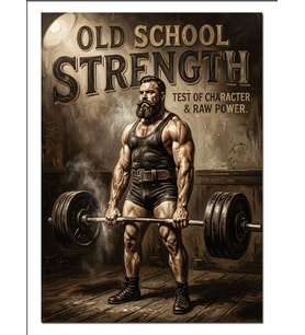 Old School Strength Halterci Adam Dekoratif Kanvas - Mdf Ahşap Tablo