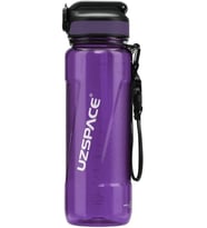 850ml Pipetli Ölçü Skalalı Şeffaf Gövde Tritan Su Matarası (Mor)