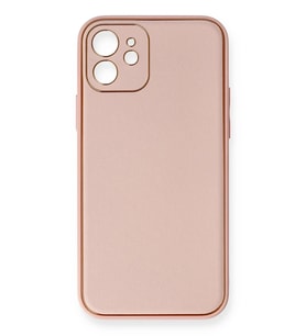 Durukar® iPhone 12 Kılıf Coco Deri Silikon Kapak - Pembe