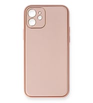 Durukar® iPhone 12 Kılıf Coco Deri Silikon Kapak - Pembe
