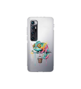 Xiaomi Mi 10 Ultra ile Uyumlu Splash Bukalemun Tasarımlı Şeffaf Silikon Kılıf