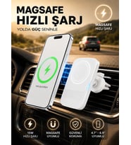 15W MagSafe Kablosuz Şarjlı Araç İçi Telefon Tutucu Manyetik Hızlı Şarj Havalandırma 2in1