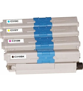 PhotoPrint® Premium Oki C310DN Uyumlu 4 Renk Muadil Toner Seti (Çok Renkli)