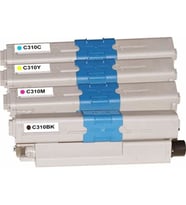 PhotoPrint® Premium Oki C310DN Uyumlu 4 Renk Muadil Toner Seti (Çok Renkli)