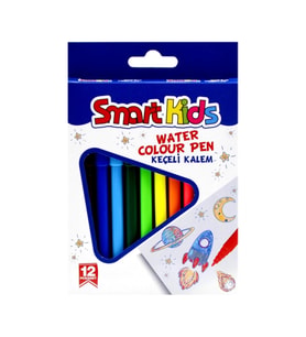 Globox Smart Kids Keçeli Kalem 12 Renk Keçeli Boya Kalemi (Karışık)