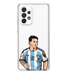 Samsung Galaxy A52 Uyumlu Lionel Messi Desenli Şeffaf Telefon Kılıfı