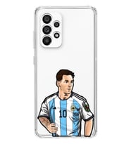 Samsung Galaxy A52 Uyumlu Lionel Messi Desenli Şeffaf Telefon Kılıfı