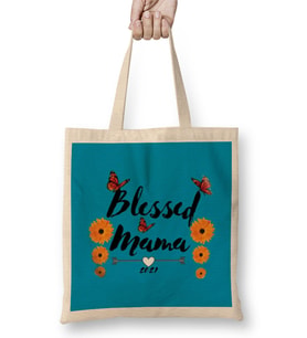 Blessed Mama Women Mom Life Summer Mommy 2021 Bez Çanta Uzun Saplı