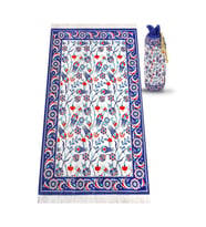 Kadife İpek Dokulu Keseli Lale Desenli Seccade - 62x110 cm, Pratik ve Taşınabilir - IPK02 (Çok Renkli)