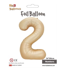 2 Rakam Karamel Folyo Balon 34"