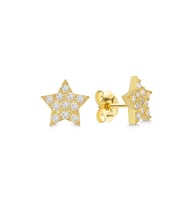 925 Ayar Gold Zirkon Taşlı Yıldız Gümüş Küpe