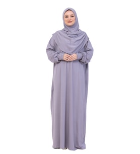 Tek Parça Namaz Elbisesi Seti, Viskon Yumuşak Tesettür Abaya, Rahat Hazır Şal Başörtüsü Takım