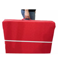 Katlanır Yatak Yer Yatağı Sünger Yatak Tek Kişilik 80x180 KIRMIZI KIRÇILLI