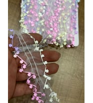 EN 3 CM FIRFIRLI RENKLİ ÇİÇEKLİ ŞERİT DİKİŞ GİYİM AKSESUARI 1 METRE