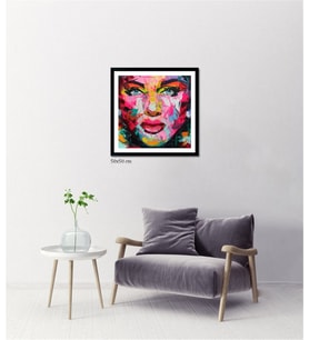 Çerçeveli Doku Efektli Tablo 50x50 cm