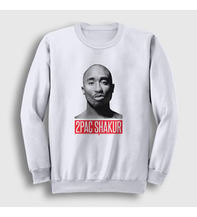 Presmono Unisex Beyaz Gun Tupac Shakur Sweatshirt 45843tt