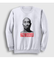 Presmono Unisex Beyaz Gun Tupac Shakur Sweatshirt 45843tt
