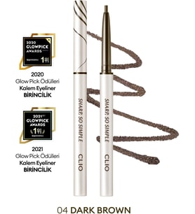 Suya Dayanıklı, İnce Uçlu Göz Kalemi Sharp So Simple Waterproof Pencil Liner (004 Dark Brown)