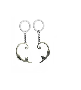 Best Friends Yin Yang Kedili İkili Çift Kalp Sevgili Anahtarlık (Çok Renkli)
