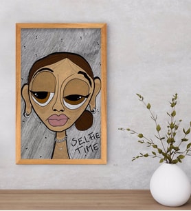 BK Home The Lazy People Collection Hot Girl Dekoratif Retro Ahşap Tablo-1