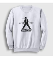 Presmono Unisex Beyaz Sound Vision David Bowie Sweatshirt 302081tt