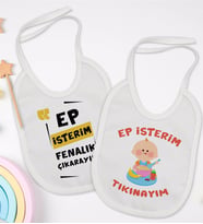 BK Kids Ep İsterim Tasarımlı 2’li Beyaz Mama Önlüğü-2