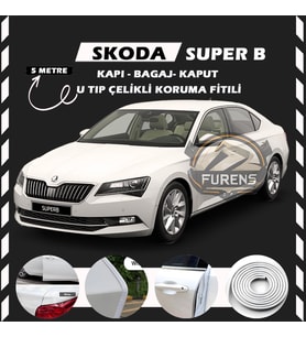 Skoda SuperB Oto Araç Kapı Koruma Fitili 5metre Parlak Beyaz Renk