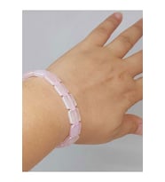 Pembe Kuvars Taşı Makrome Tasarım Bileklik (51584)