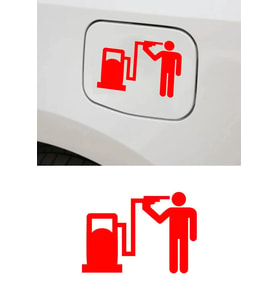 Depo Yakıt Kapağı Oto Sticker Araba Sticker kırmızı Oto Sticker  15cm
