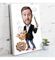 Abra Kadabra Karikatürlü Kanvas Tablo